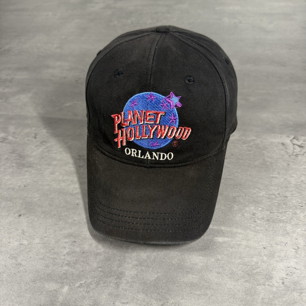 Vintage Planet Hollywood Orlando Hat Black Red Florida 90s Travel Vacation‎ Cap